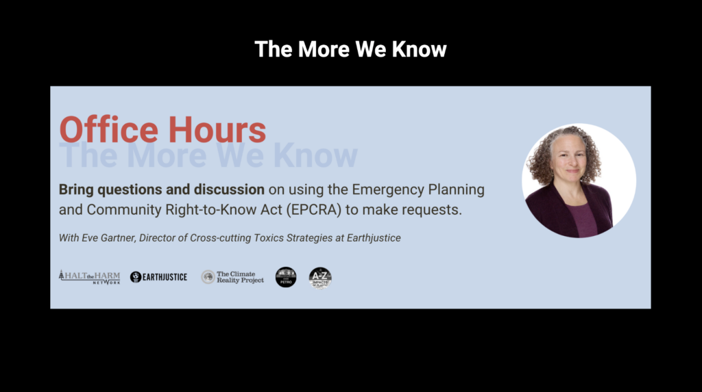 Office hours with Eve Gartner - the More We Know EPCRA